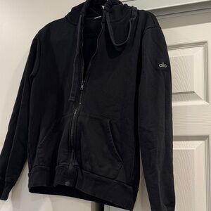 ALO Yoga Men's Zip-Up Black Sweater